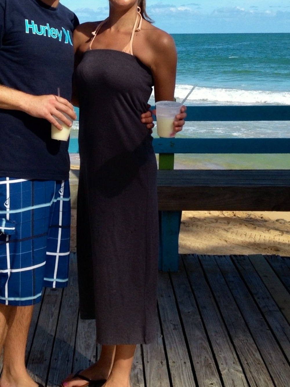 Hurley Black Strapless Maxi Dress